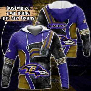 Baltimore Ravens Personalized NFL 3D Hoodie, NFL Hoodie
