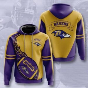 Baltimore Ravens Purple And Yellow – Hoodie 3D, NFL Hoodie