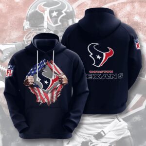 Blood Inside Logo Houston Texans 3D Hoodie, NFL Hoodie