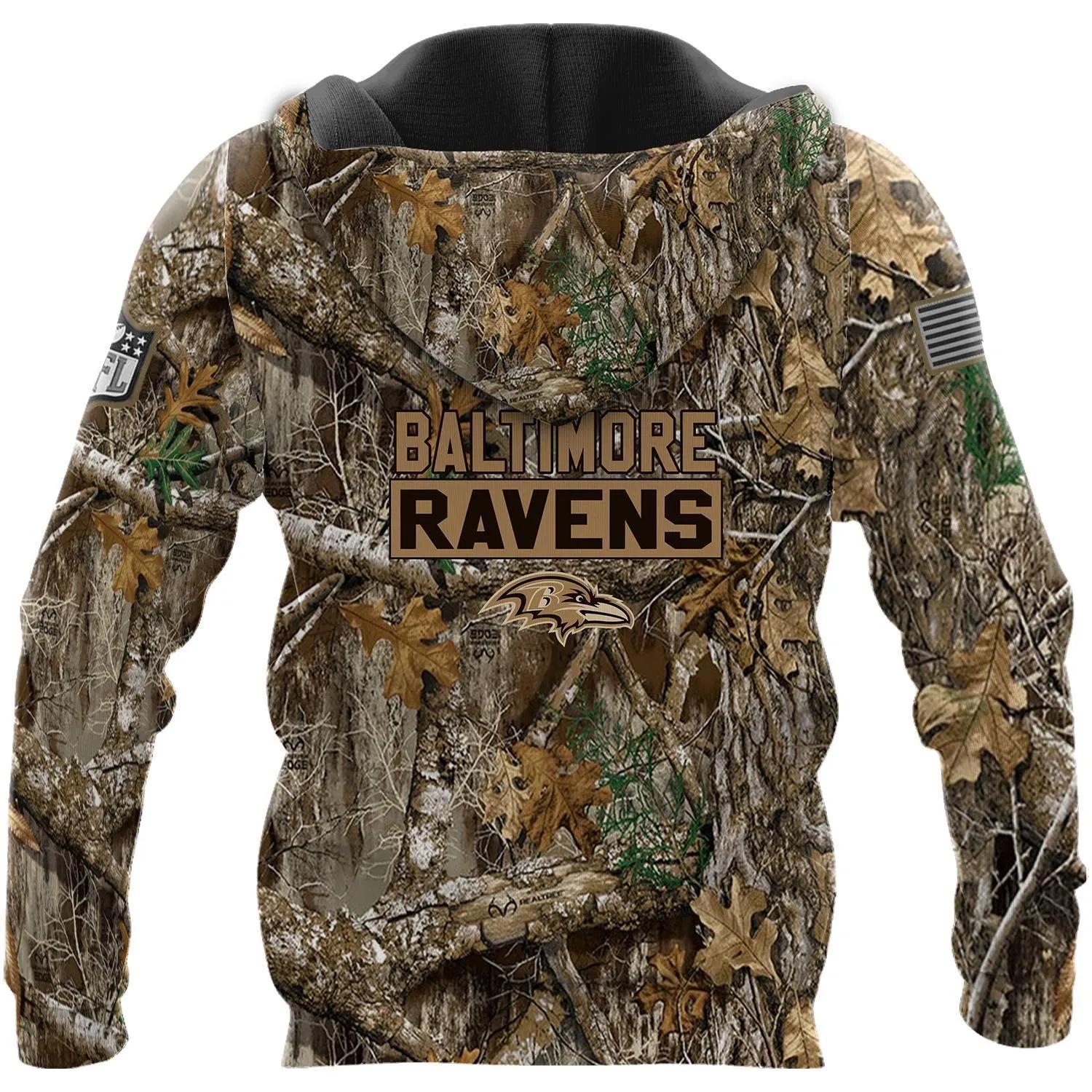 Baltimore Ravens Realtree Hunting Camo 3D Hoodie, NFL Hoodie Baltimore Ravens Realtree Hunting Camo 3D Hoodie, NFL Hoodie