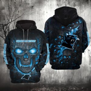 Carolina Panthers Lava Skull 3D Hoodie, NFL Hoodie