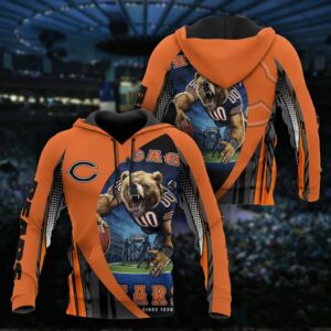 Chicago Bears Bear 3D Hoodie, NFL Hoodie