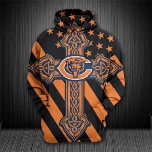 Chicago Bears Celtic Cross Chicago Bears 3D Hoodie, NFL Hoodie