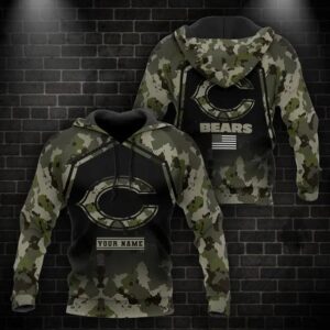 Chicago Bears Custom Name 3D Hoodie, NFL Hoodie
