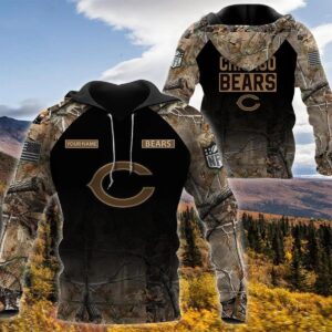 Chicago Bears Personalized Hunting Camo Hoodie, NFL Hoodie