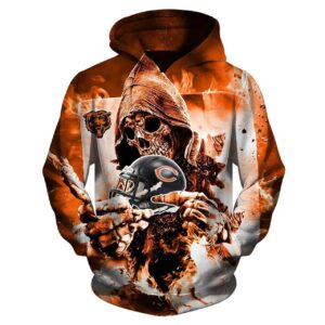 Chicago Bears Skeleton 3D All Over Print Hoodie, NFL Hoodie