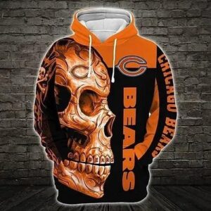 Chicago Bears Skull 3D Hoodie, NFL Hoodie