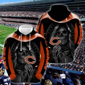 Chicago Bears Skull NFL 3D Hoodie, NFL Hoodie