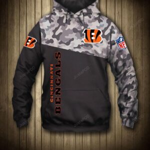 Cincinnati Bengals Camo NFL 3D Hoodie, NFL Hoodie