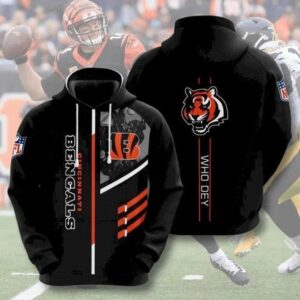 Cincinnati Bengals Football Black 3D Hoodie, NFL Hoodie
