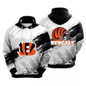 Cincinnati Bengals Football White Black 3D Hoodie, NFL Hoodie