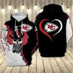 Kansas City Chiefs Skull Smoke 3D Hoodie, NFL Hoodie