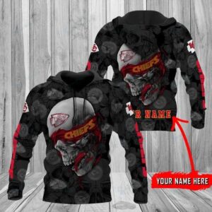 Kansas City Chiefs Skull Personalized 3D Hoodie, NFL Hoodie