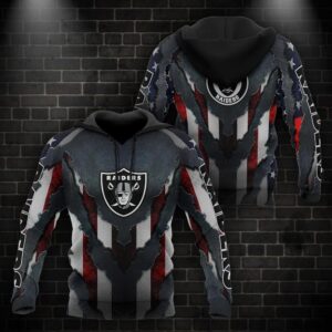 Las Vegas Raiders American Flag 3D Hoodie 2, NFL Hoodie