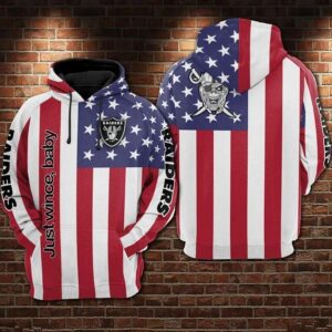 Las Vegas Raiders American Flag 3D Hoodie, NFL Hoodie