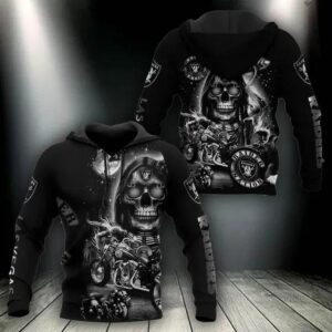 Las Vegas Raiders Skull Racing 3D Hoodie, NFL Hoodie