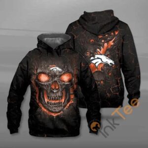 Lava Skull Denver Broncos 3D Hoodie, NFL Hoodie