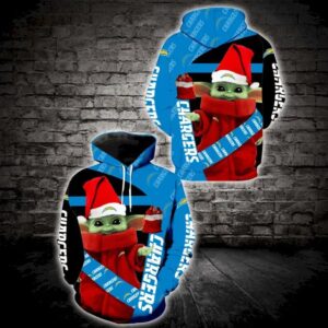 Los Angeles Chargers Baby Yoda Christmas 3D Hoodie, NFL Hoodie