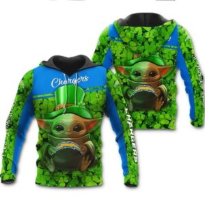 Los Angeles Chargers Grogu St. Patrick is Day 3D Hoodie, NFL Hoodie