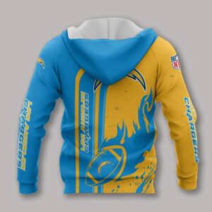 Los Angeles Chargers Fire Ball All Over Print Hoodie, NFL Hoodie