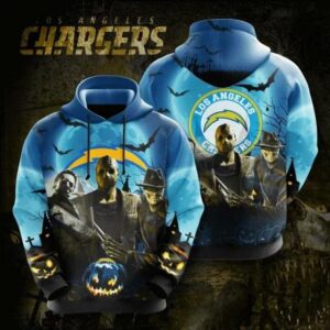 Los Angeles Chargers Horror Pumpkin Football 3D Hoodie, NFL Hoodie
