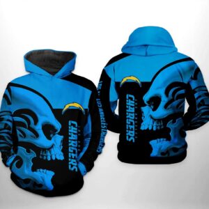 Los Angeles Chargers NFL Skull Hoodie, NFL Hoodie