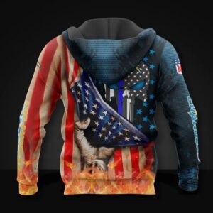 Los Angeles Chargers Skull American Flag All Over Print Hoodie, NFL Hoodie