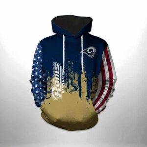 Los Angeles Rams American Flag 3D Hoodie, NFL Hoodie
