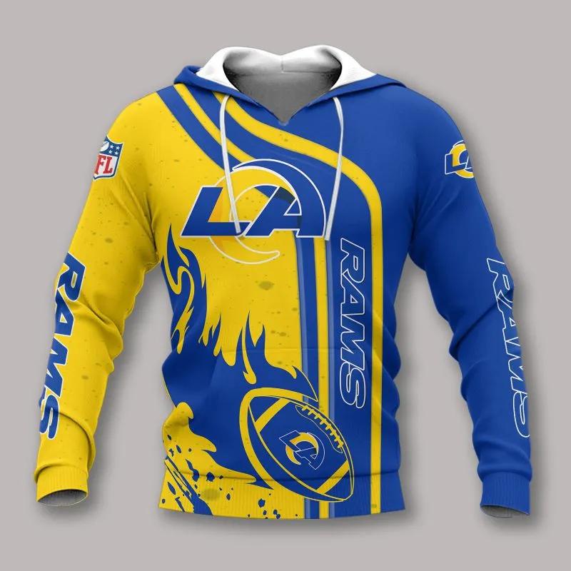 Los Angeles Rams Fire Ball All Over Print Hoodie, NFL Hoodie Los Angeles Rams Fire Ball All Over Print Hoodie, NFL Hoodie