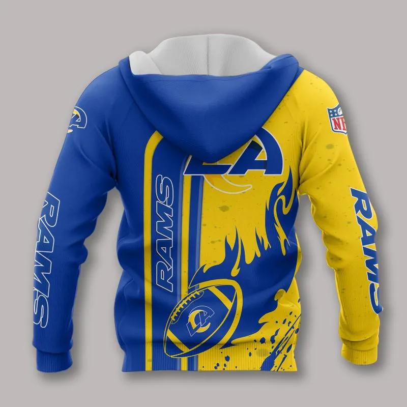 Los Angeles Rams Fire Ball All Over Print Hoodie, NFL Hoodie Los Angeles Rams Fire Ball All Over Print Hoodie, NFL Hoodie