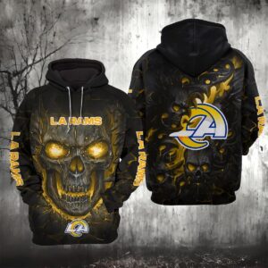 Los Angeles Rams Lava Skull 3D Hoodie, NFL Hoodie