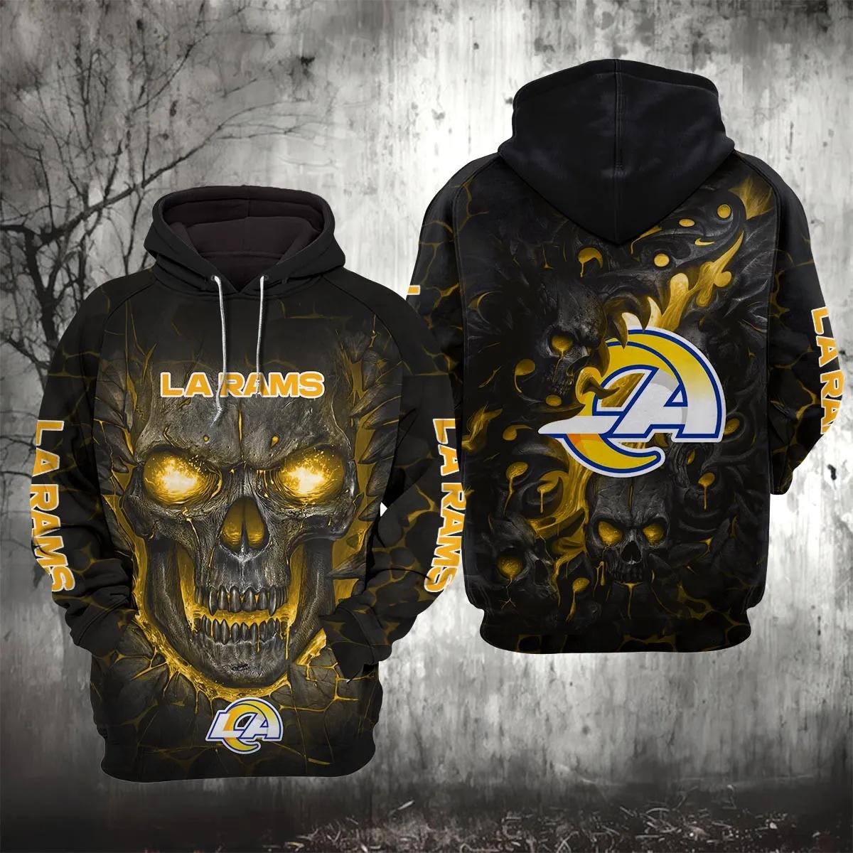 Los Angeles Rams Lava Skull 3D Hoodie, NFL Hoodie Los Angeles Rams Lava Skull 3D Hoodie, NFL Hoodie