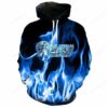 Los Angeles Rams Logo Fire 3D Hoodie, NFL Hoodie