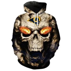 Los Angeles Rams On Fire In Skulls Eyes Los Angeles Rams Los Angeles Rams – Hoodie 3D, NFL Hoodie