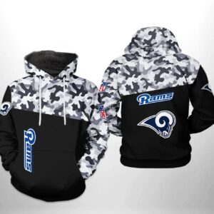 Los Angeles Rams NFL Camo Veteran Team 3D Hoodie, NFL Hoodie