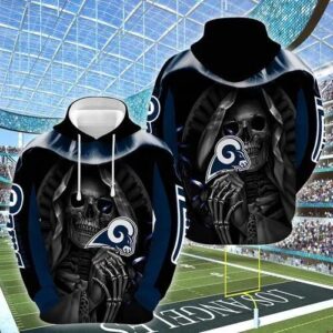 Los Angeles Rams Skull Hold Logo 3D Hoodie, NFL Hoodie