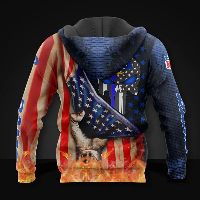 Los Angeles Rams Skull American Flag All Over Print Hoodie 1, NFL Hoodie Los Angeles Rams Skull American Flag All Over Print Hoodie 1, NFL Hoodie
