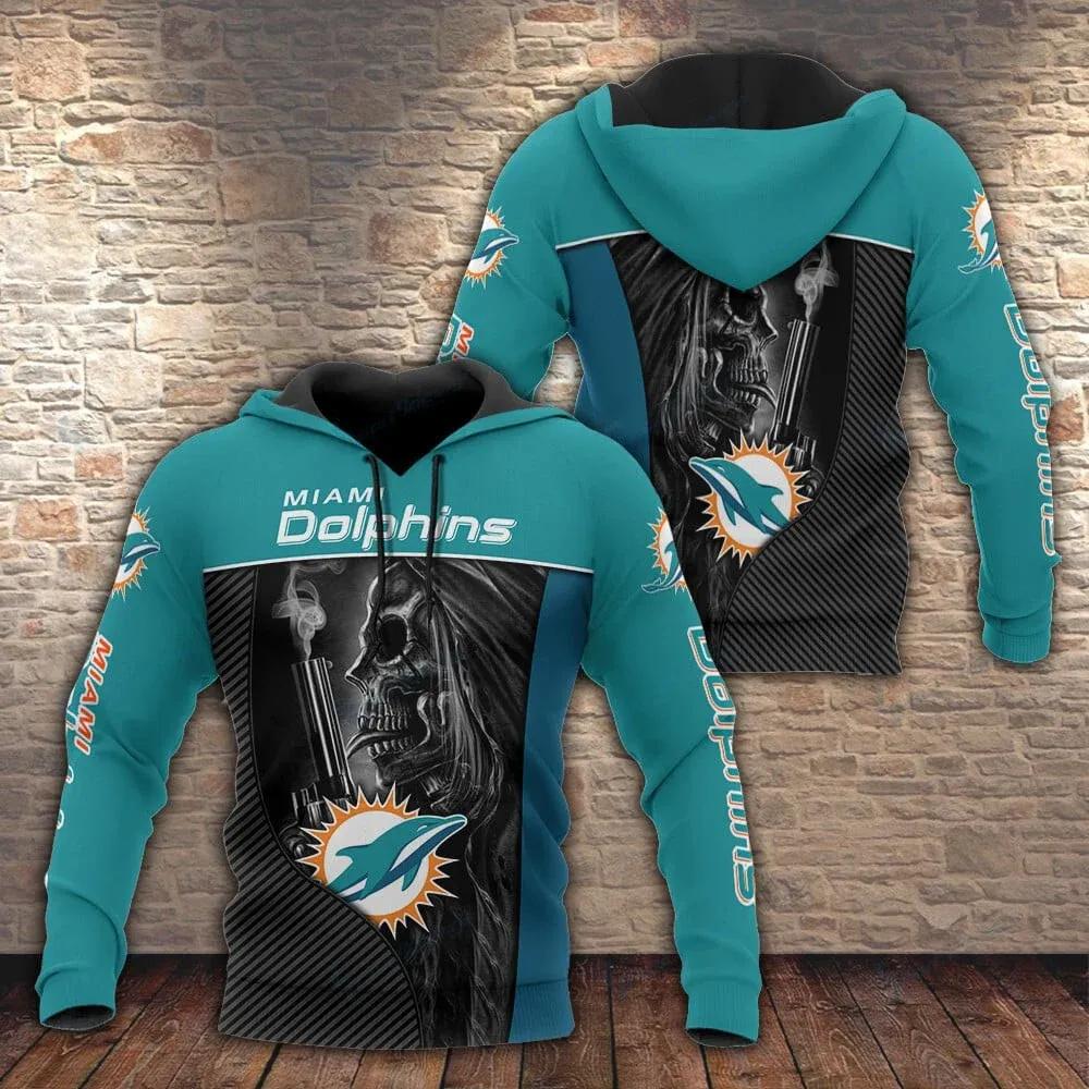 Miami Dolphins Death Gun 3D Hoodie, NFL Hoodie Miami Dolphins Death Gun 3D Hoodie, NFL Hoodie
