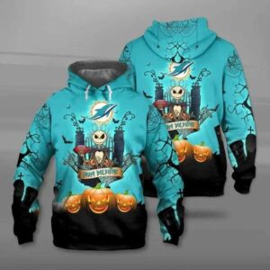 Miami Dolphins Jack Skellington 3D Hoodie, NFL Hoodie