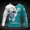 Miami Dolphins Mascot All Over Print Hoodie, NFL Hoodie