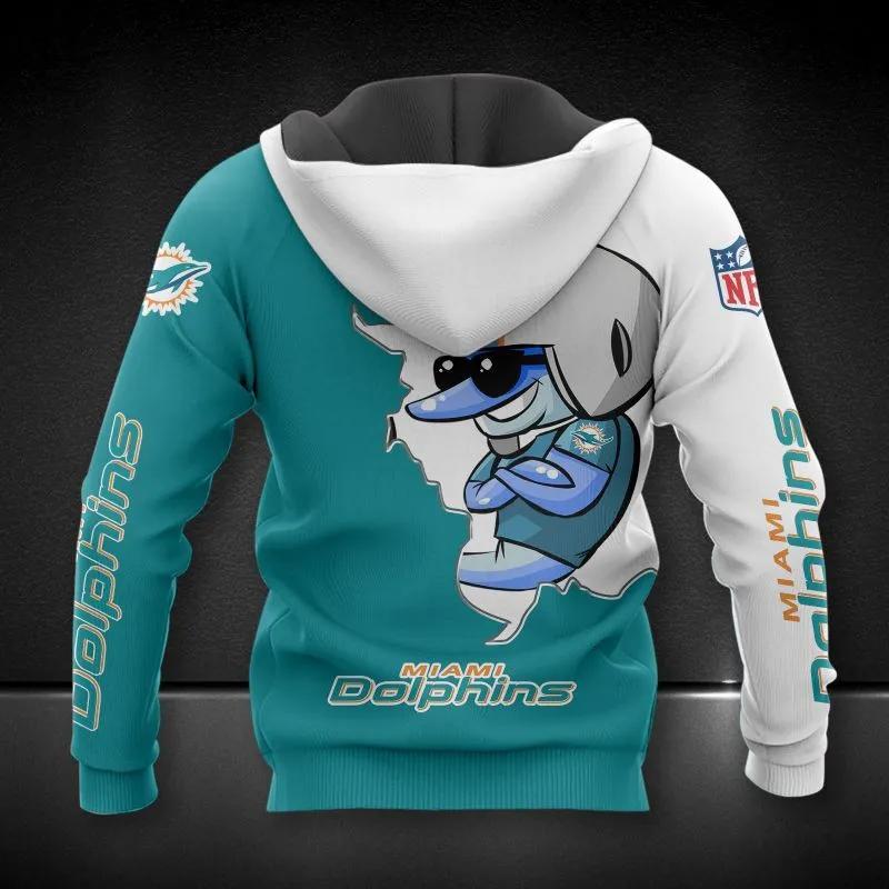 Miami Dolphins Mascot All Over Print Hoodie, NFL Hoodie Miami Dolphins Mascot All Over Print Hoodie, NFL Hoodie