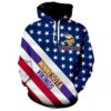 Minnesota Vikings American Flag 3D Hoodie, NFL Hoodie