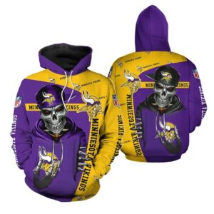 Minnesota Vikings Football Logo Death 3D Hoodie, NFL Hoodie