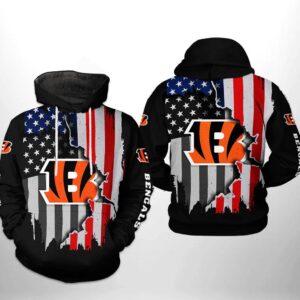 Cincinnati Bengals NFL American Flag 3D Hoodie, NFL Hoodie