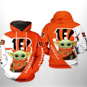 Cincinnati Bengals NFL Baby Yoda 3D Hoodie, NFL Hoodie