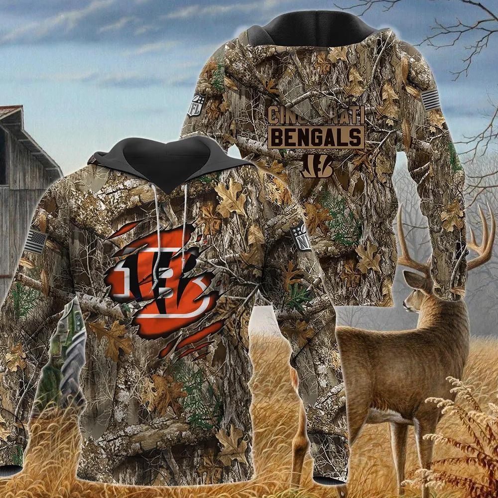 Cincinnati Bengals Realtree Hunting Camo 3D Hoodie, NFL Hoodie Cincinnati Bengals Realtree Hunting Camo 3D Hoodie, NFL Hoodie