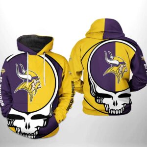 Minnesota Vikings NFL Grateful Dead 3D Hoodie, NFL Hoodie