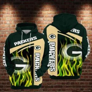 NFL Green Bay Packers Logo 3D Hoodie 3, NFL Hoodie