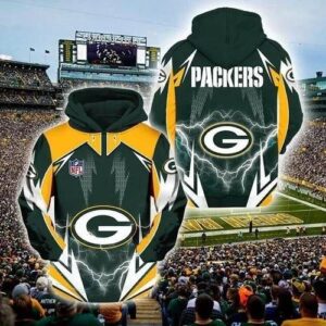 NFL Green Bay Packers Logo 3D Hoodie 4, NFL Hoodie