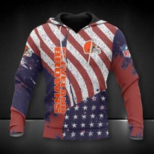 Cleveland Browns American Flag All Over Print Hoodie, NFL Hoodie
